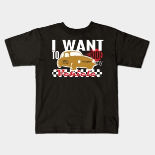 I Want To Ride! - Dark Kids T-Shirt